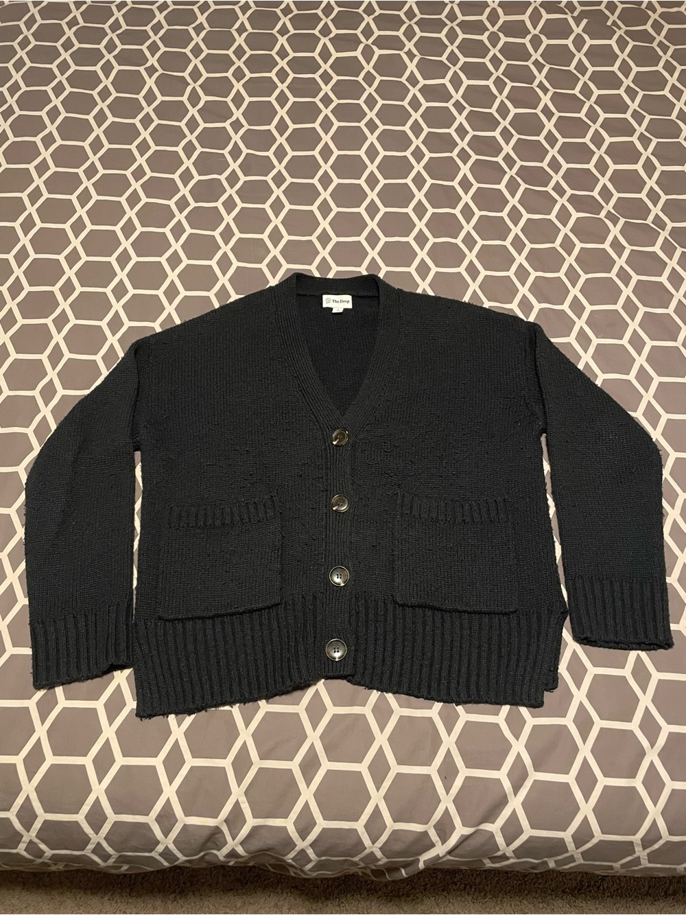 Women’s Size XS The Drop Oversized Button-Front Knit Cardigan